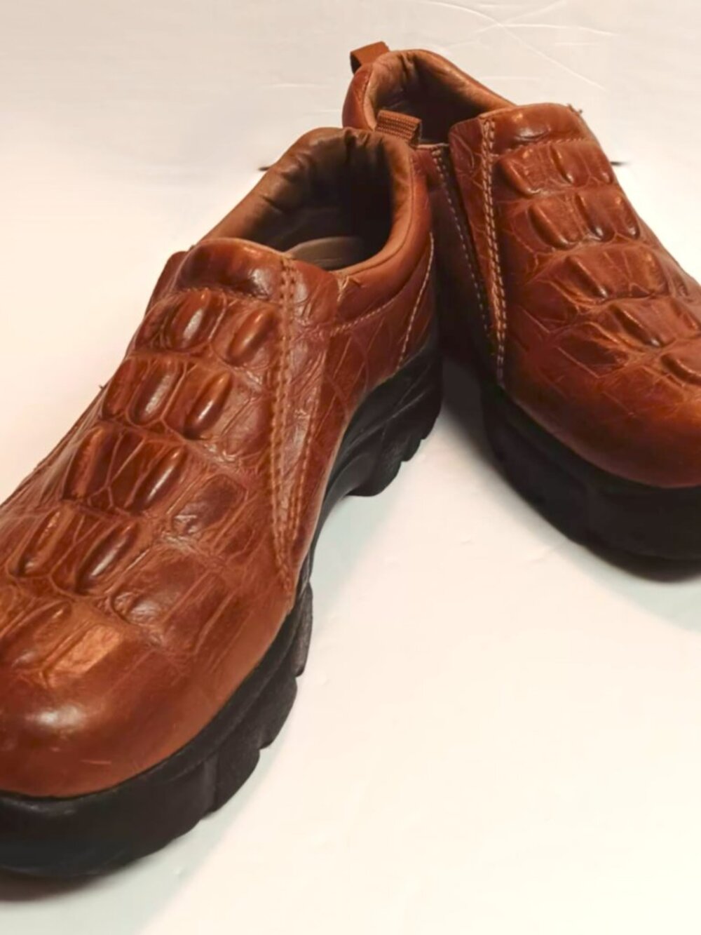 Shoes, Roper Performance, Leather size 6 like, embossed ostrich pattern.